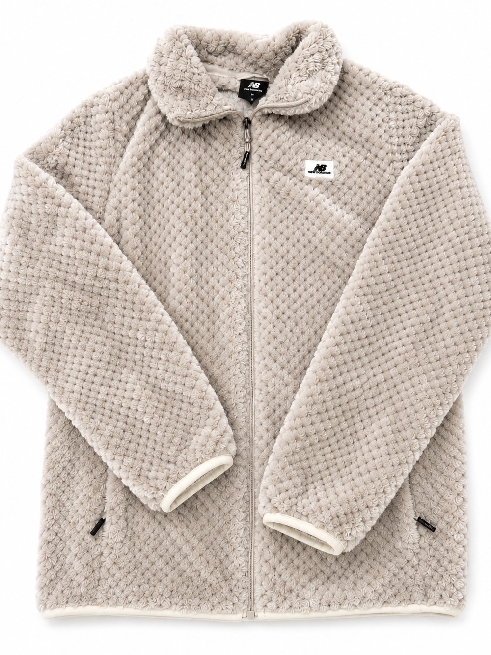 New Balance women Beige Sherpa Zip Jacket